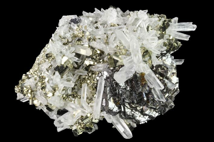 Pyrite, Sphalerite & Quartz Crystal Association - Peru #141839